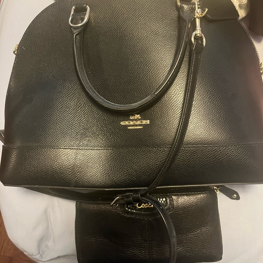 Coach Black Satchel and Wallet Set